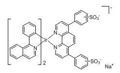 Bis(1-phenylisoquinoline-C2,N)(bathophenanthrolinedisulfonate)
iridium(III)